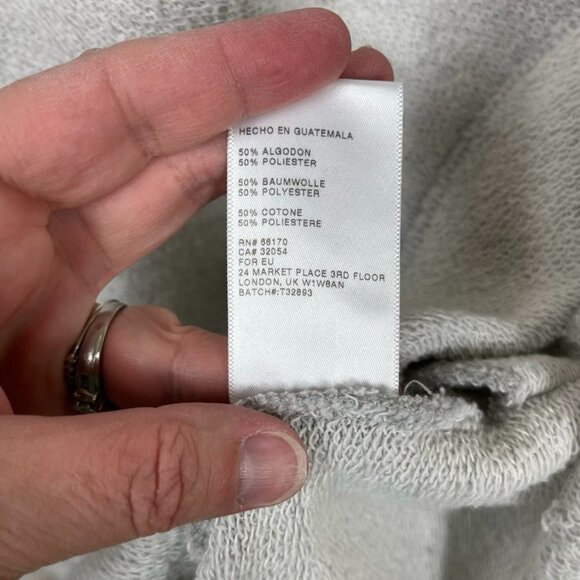 BDG Urban Outfitters hoodie cardigan longline distressed hems pockets gray small - Picture 6 of 8